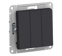 Выключатель трехклавишный Schneider Electric AtlasDesign 10A 250V карбон ATN001031